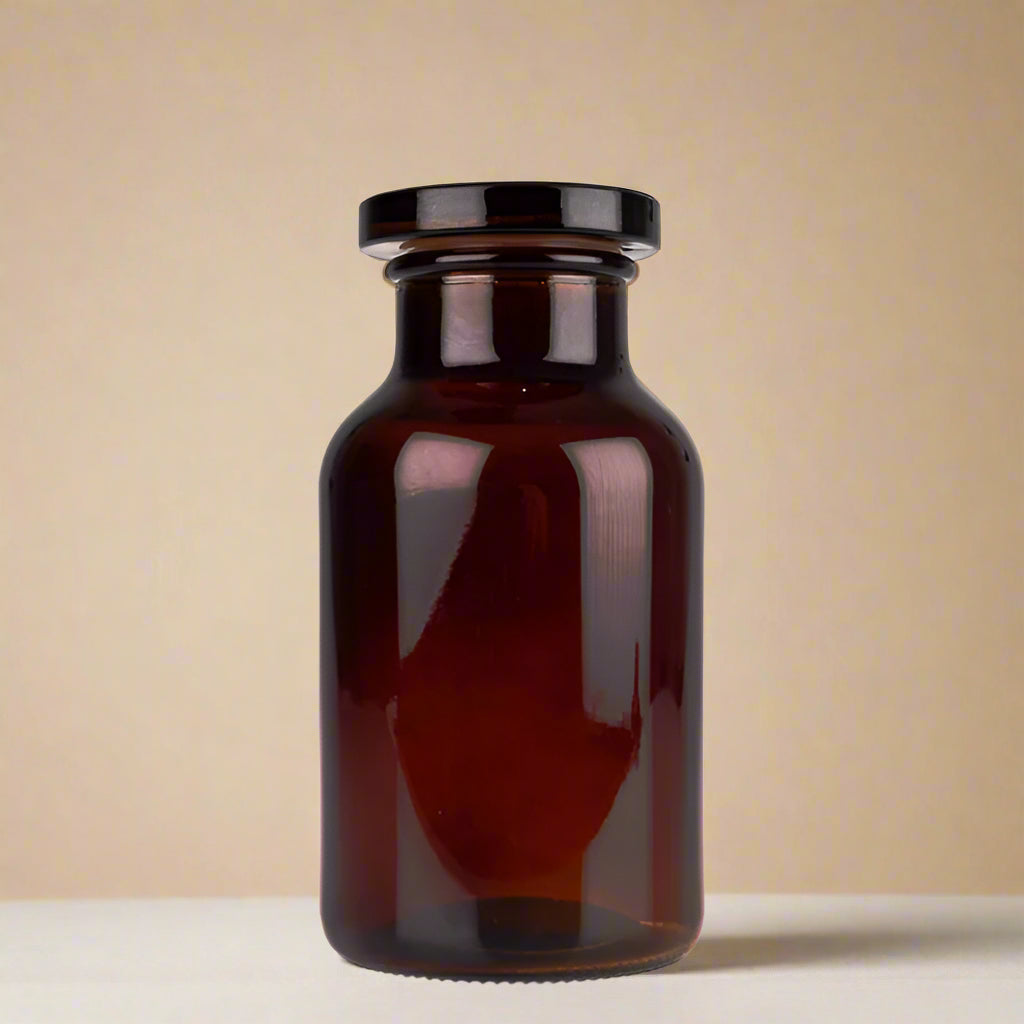 Apothecary Jars - 500ml Decorated Amber Glass