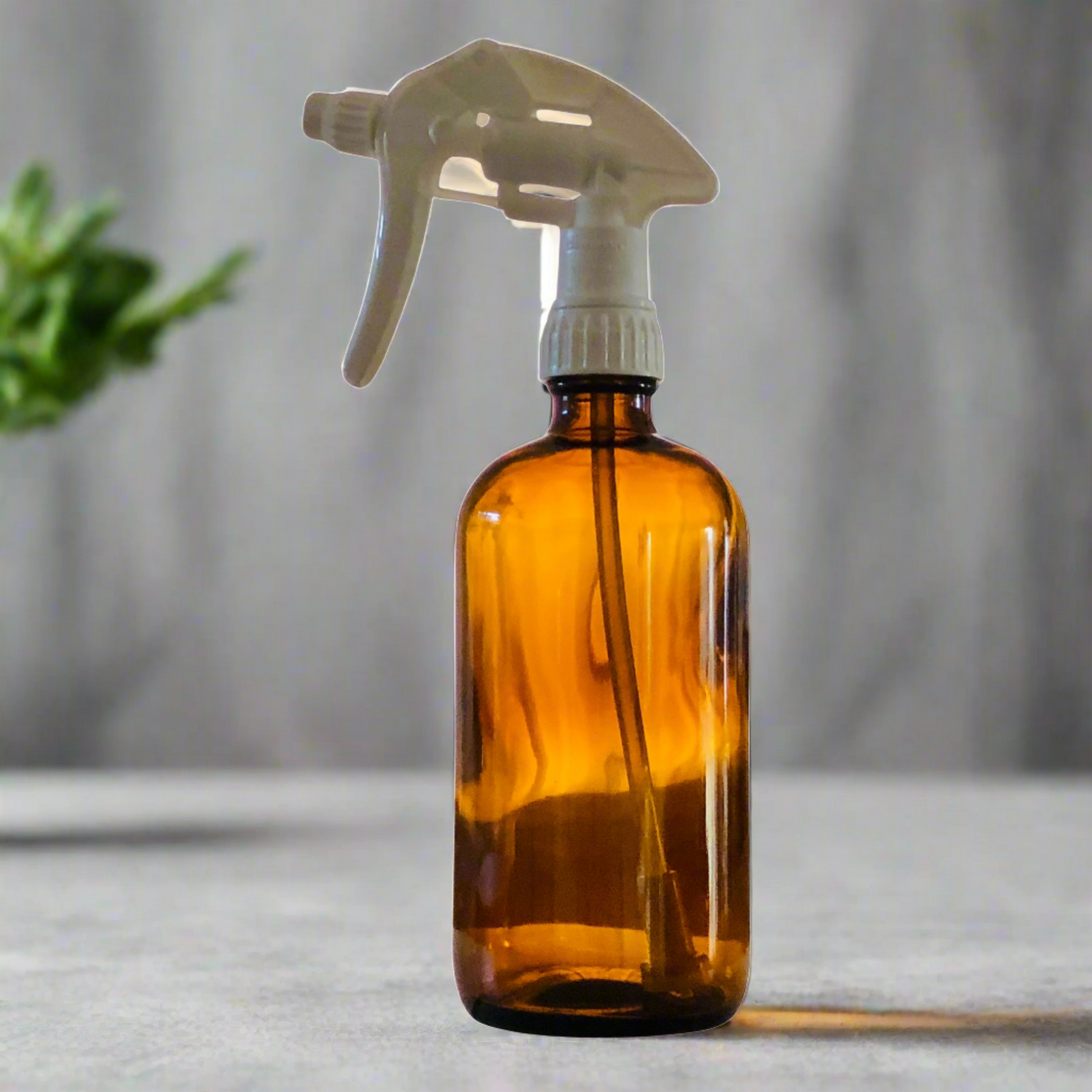 amber glass trigger spray bottle for handmade cleaners