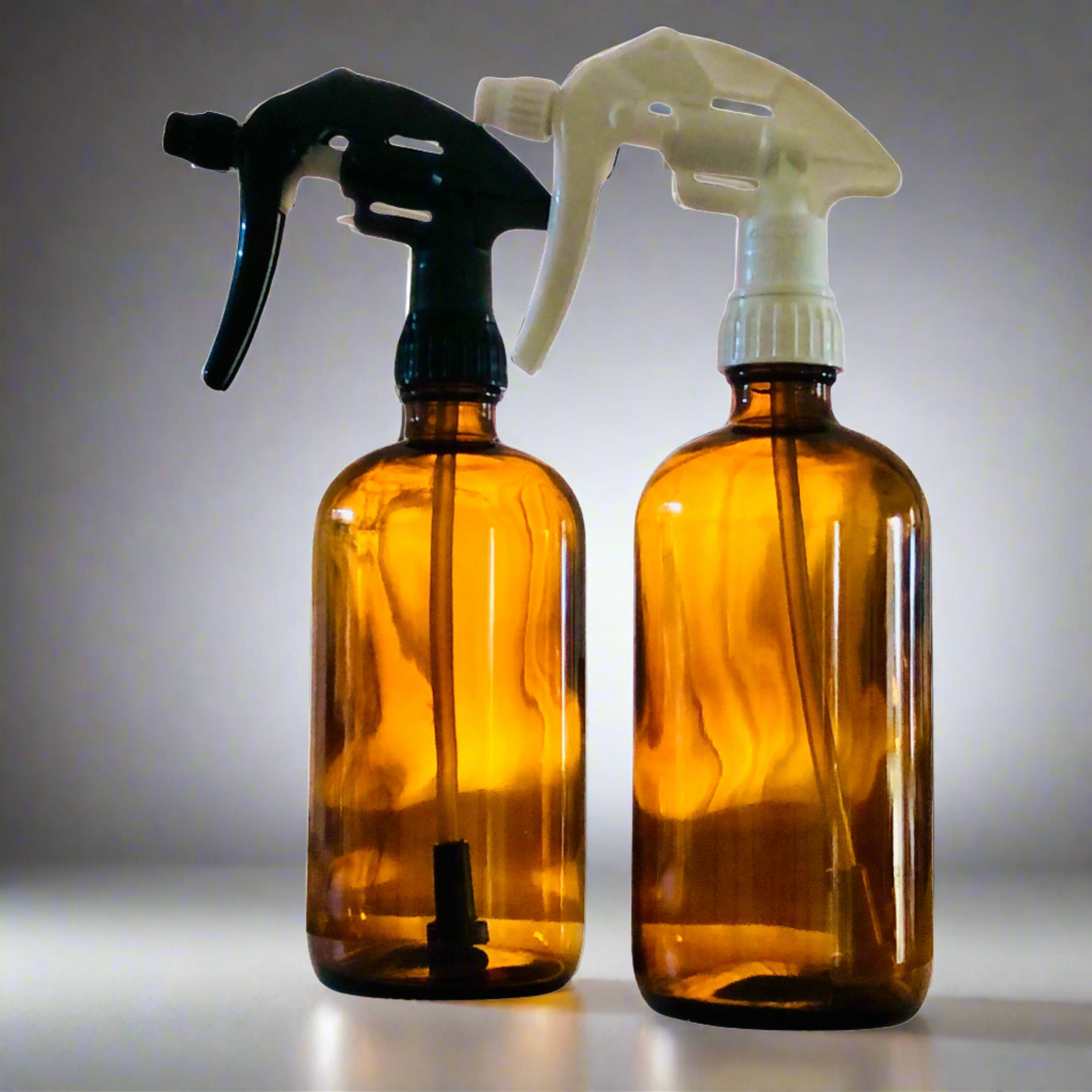 amber glass spray bottles for handmade cleaning products