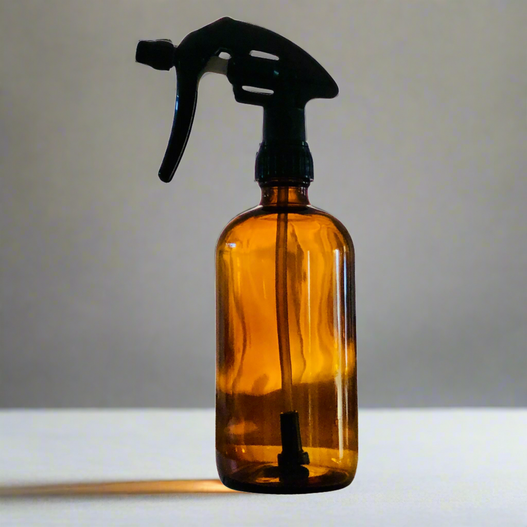 amber glass trigger spray bottle for handmade cleaners