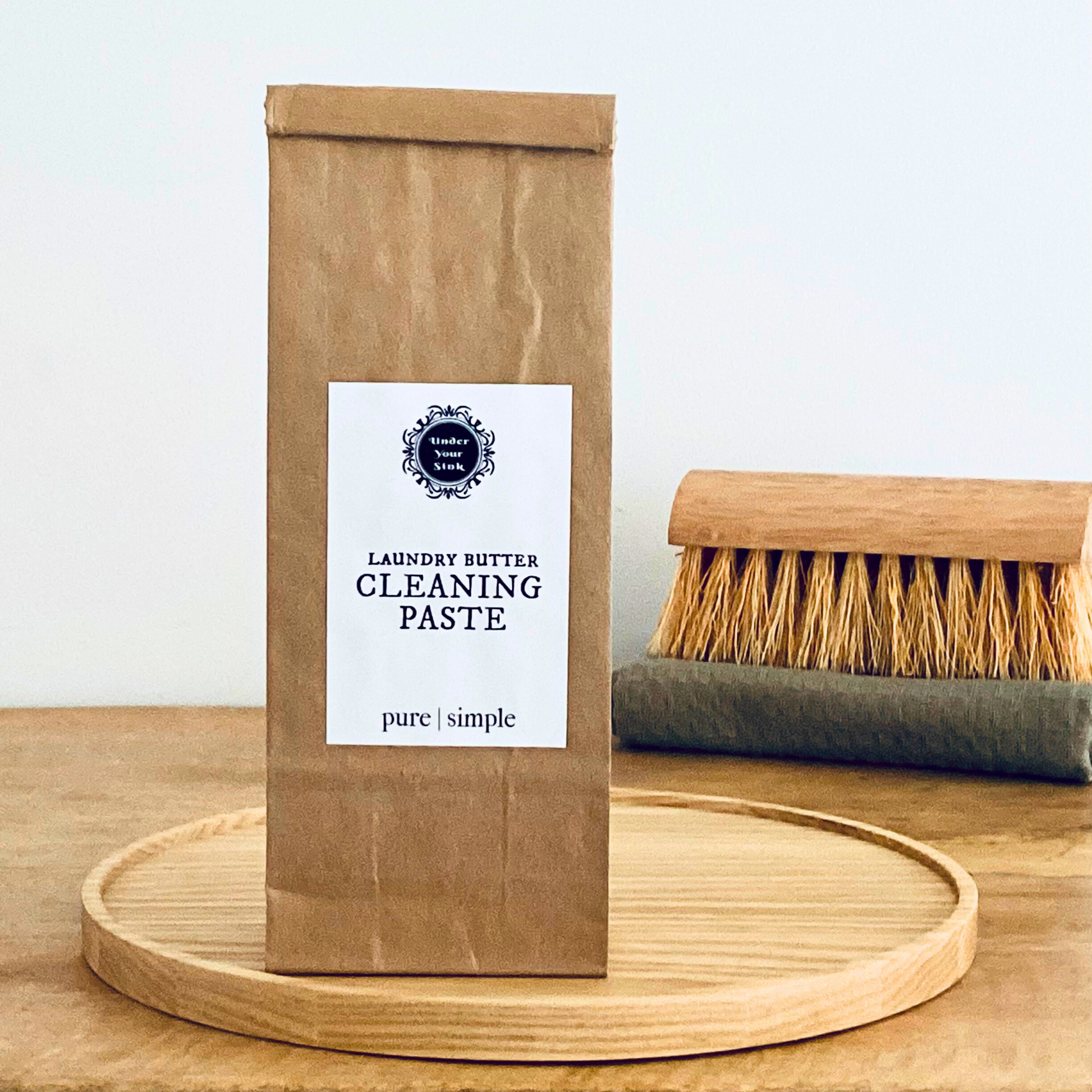 Handmade Cleaning Paste Mix for sale in stylish  eco paper bag for natural zero waste cleaning. This is to make a cleaning paste like gumption